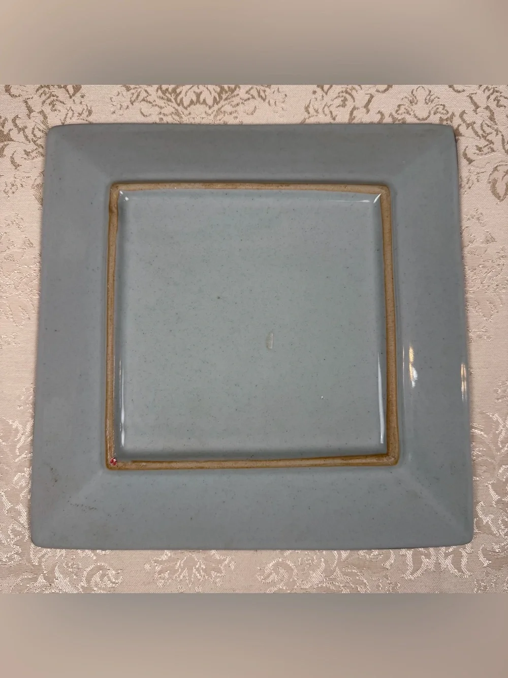 Blue Floral Patterned Square Dinner Plate 9 Inch